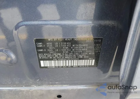 2015 Subaru Outback 2.5I Limited z USA, uszkodzony, nr VIN 4S4BSALC3F3259440